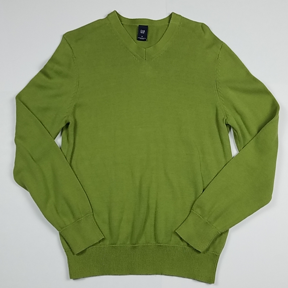 Gap light green v-neck cotton light weight sweater